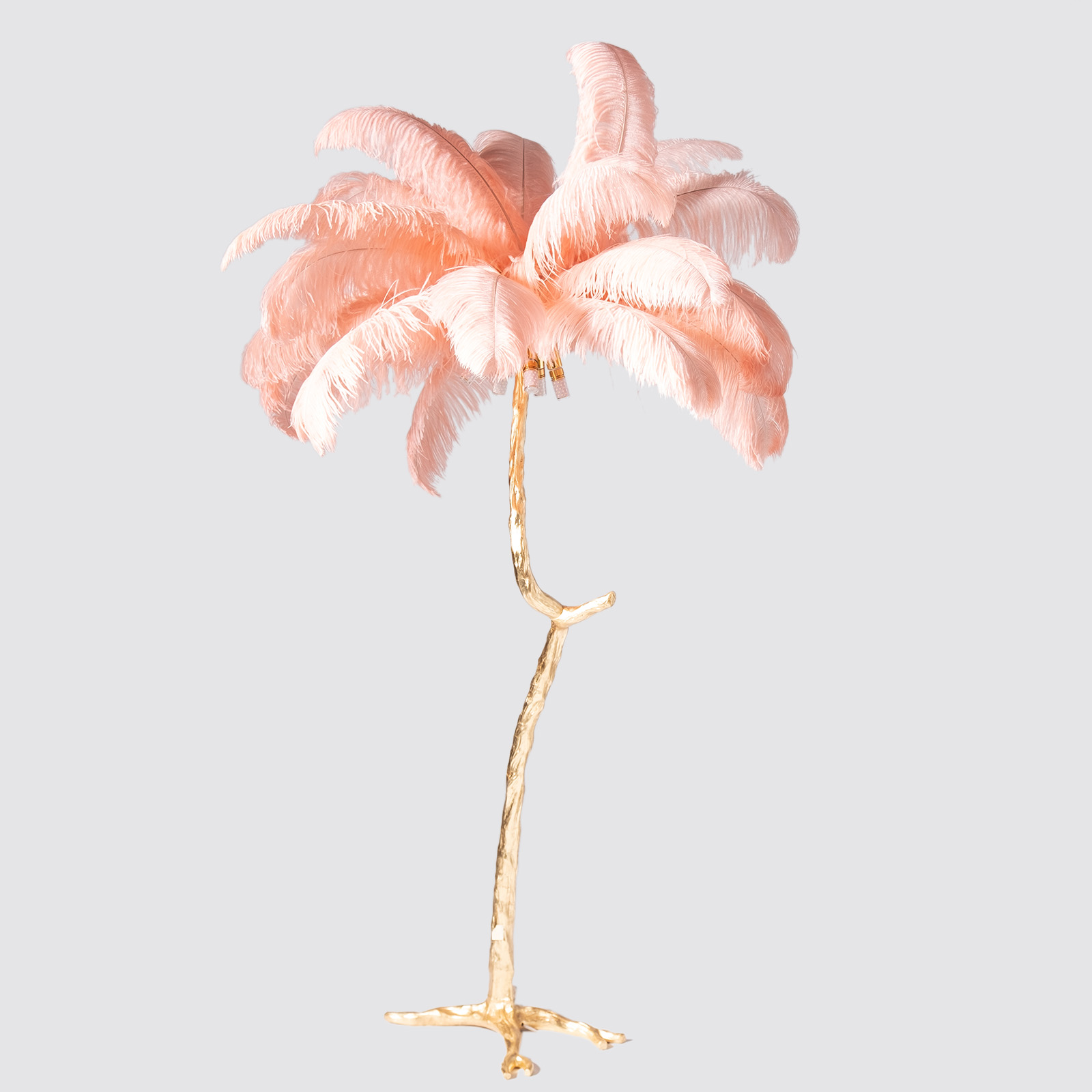 Floor Lamp ''Ostrich'' Pink/Gold 170 cm.