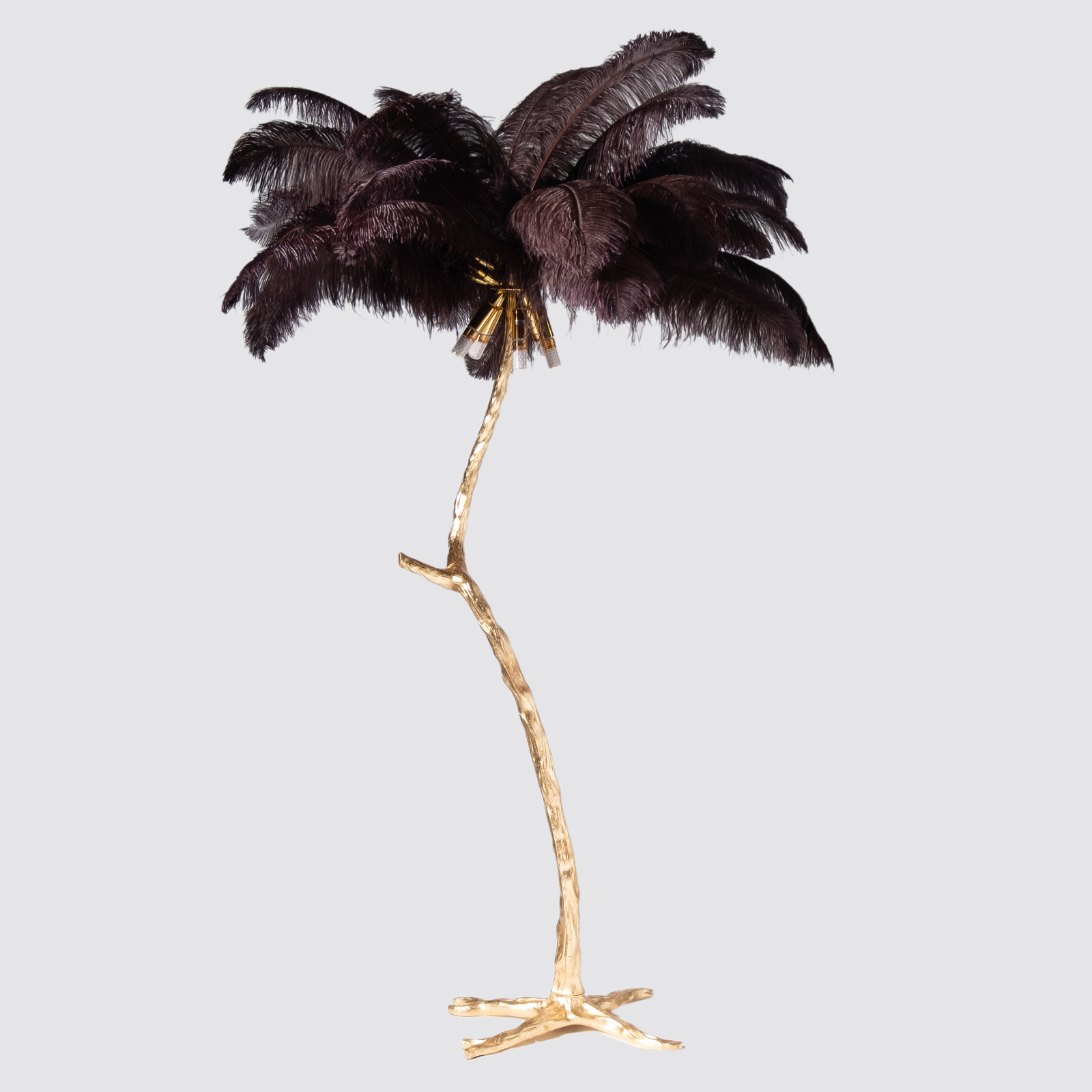 Floor Lamp ''Ostrich'' Black/Gold 170 cm.
