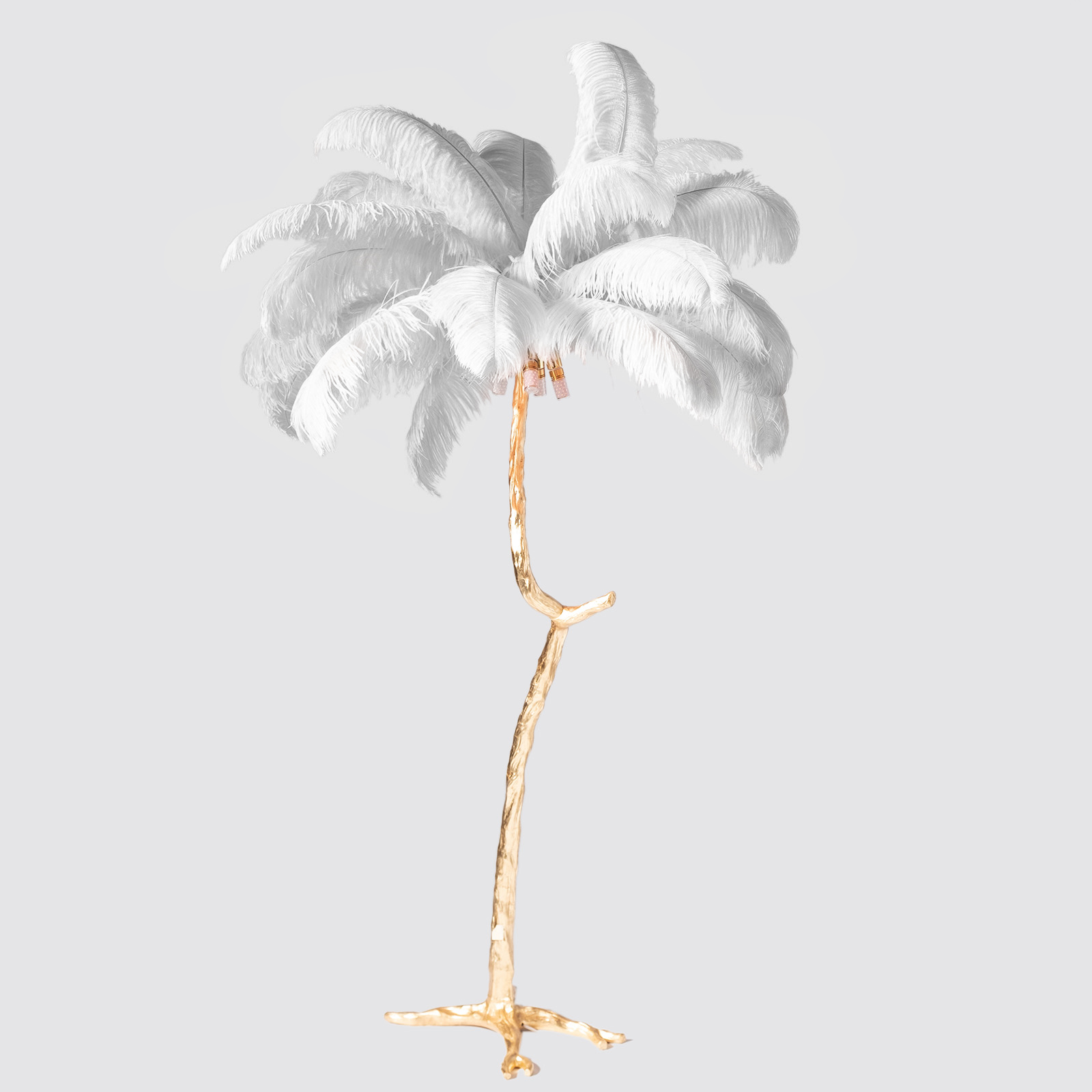 Floor Lamp ''Ostrich'' White/Gold 170 cm.