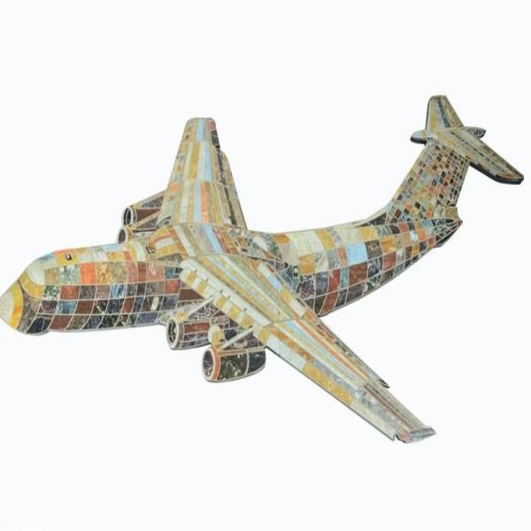 Πίνακας “Vintage Airplane” Ξύλινος 307x125 εκ.
