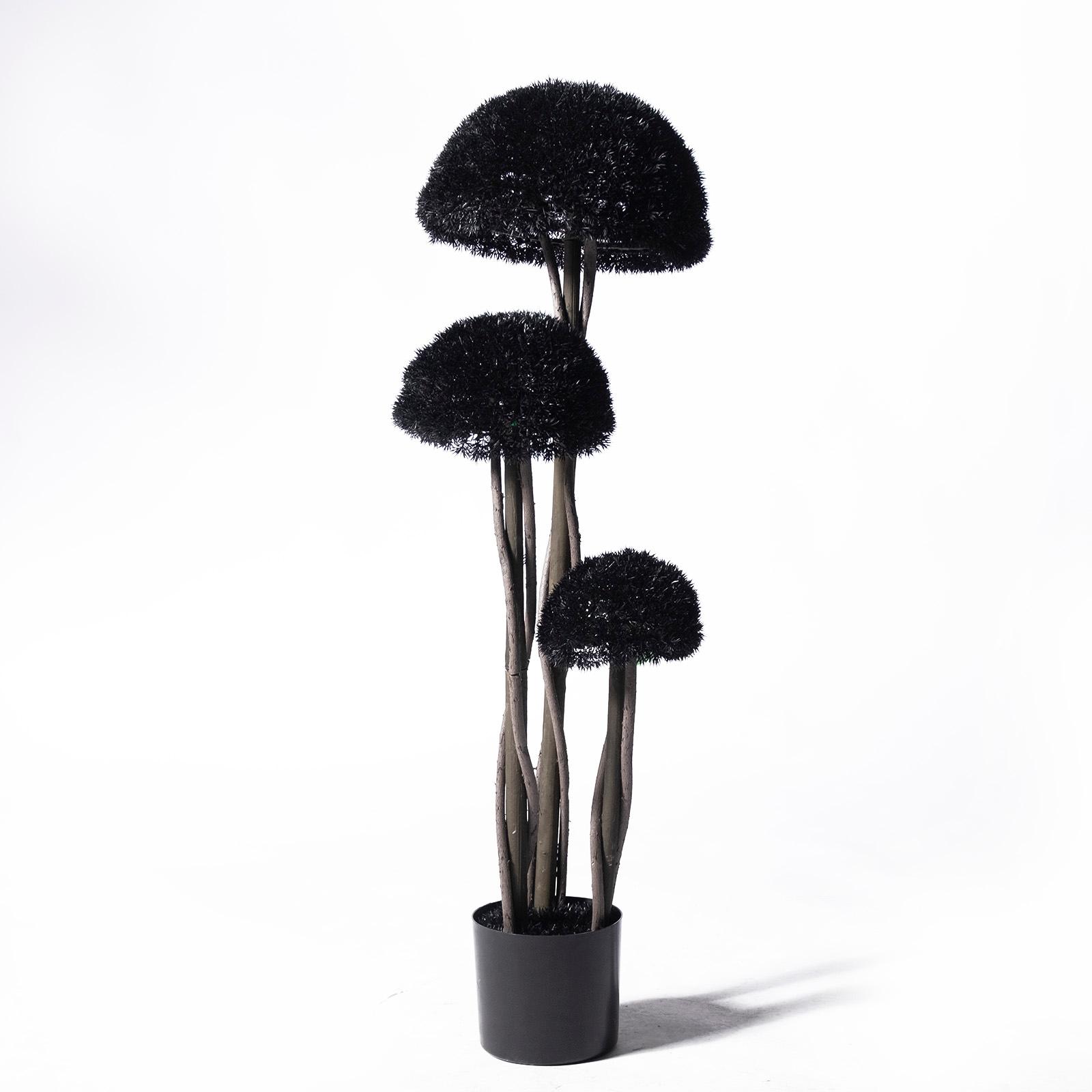 UV Τεχνητό Δέντρο Μπονσάι Moss ''Mushroom'' Τριπλό Μαύρο 120 εκ.