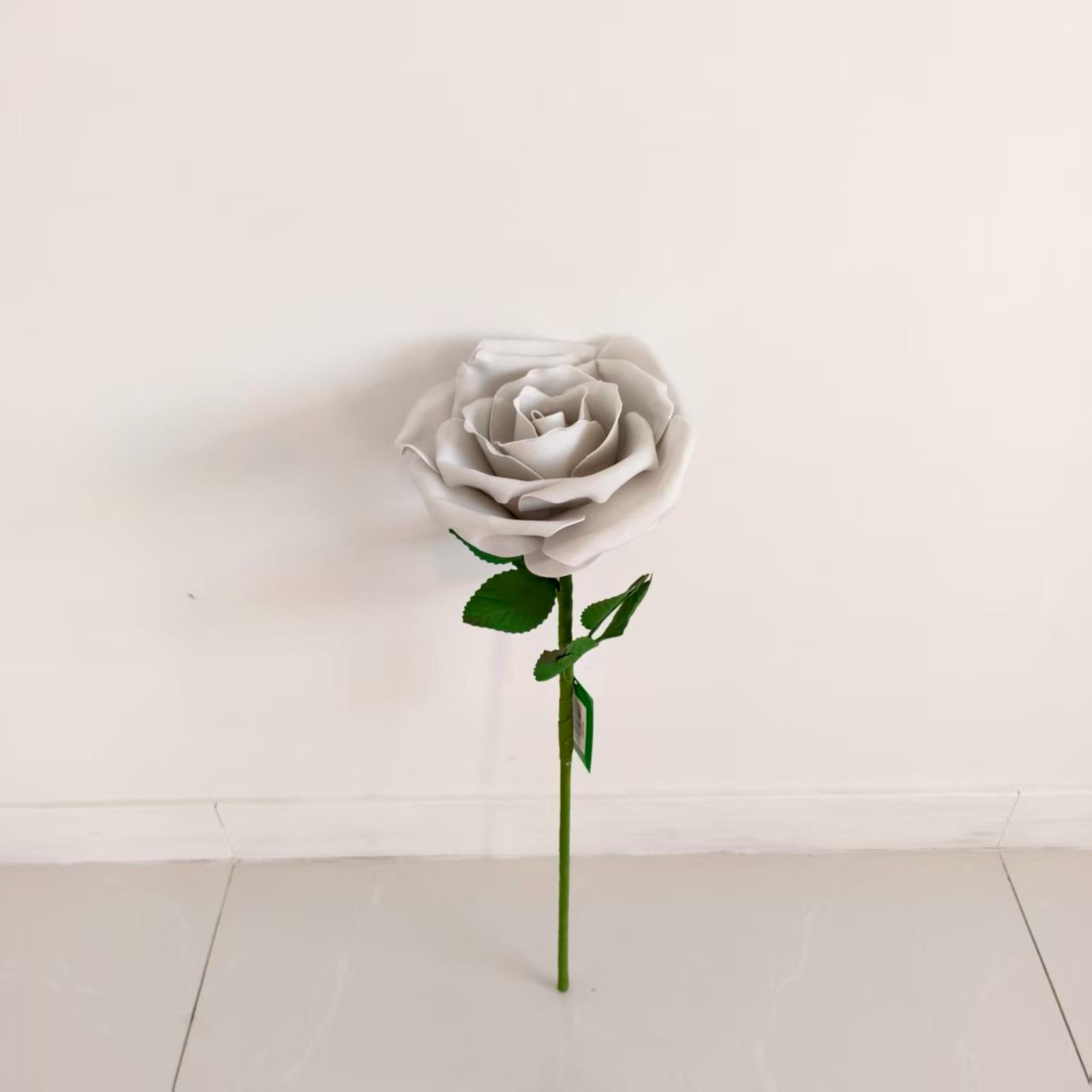 Artificial Giga Rose Spray "Graphis" D20 Grey 60 cm.