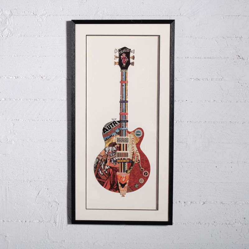 Πίνακας Κολάζ “Guitar” MDF/Γυαλί 50x100 εκ.