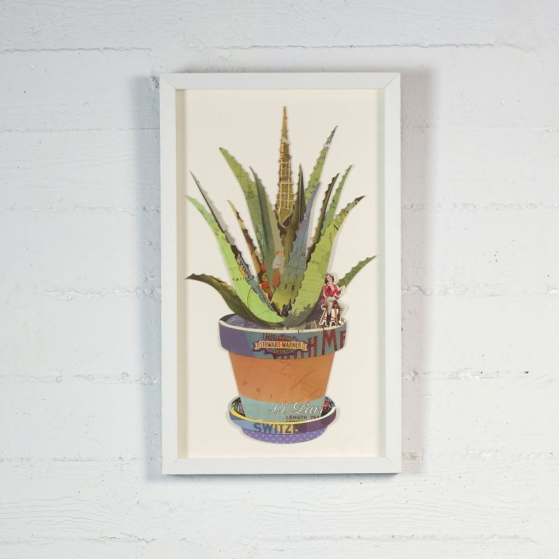 Πίνακας Κολάζ “Aloe” 30x50 εκ.