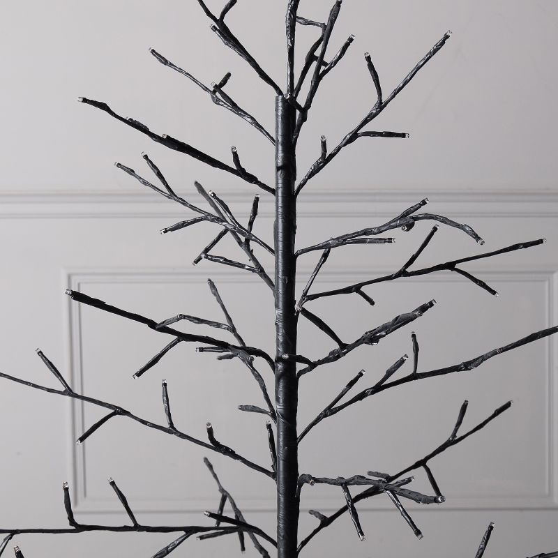 Διακοσμητικό Δέντρο Σιδερένιο Μαύρο με 87 Led 80x80x130 εκ.