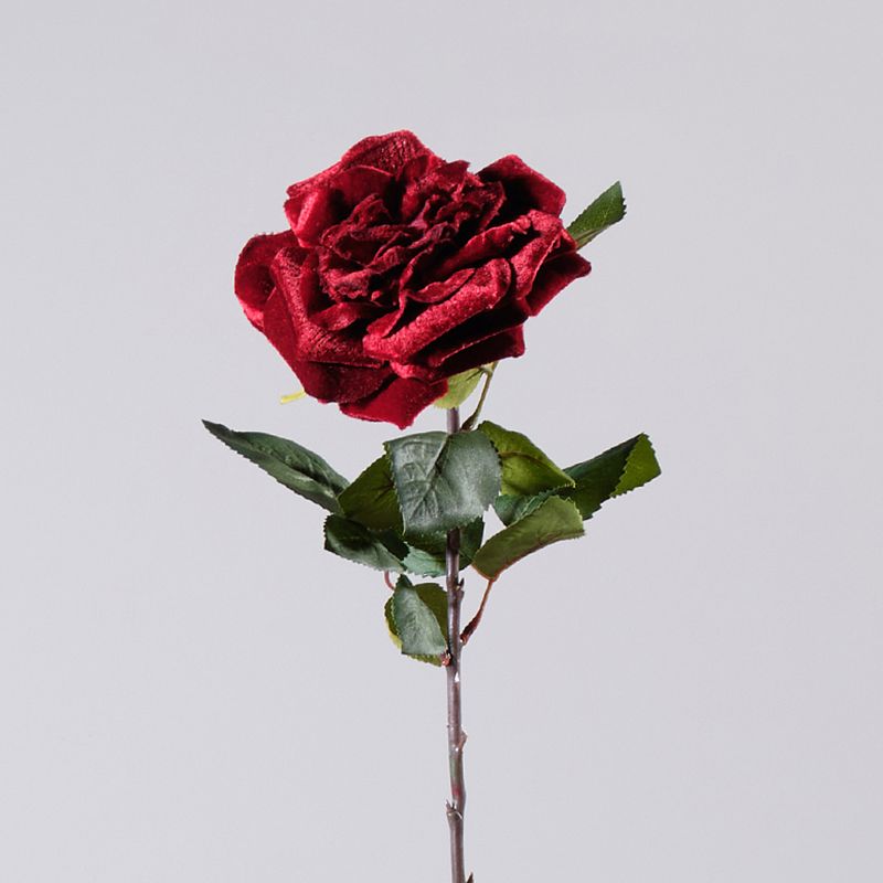 Τεχνητό Κλωνάρι Τριαντάφυλλο Βελούδο Κόκκινο 63 εκ.