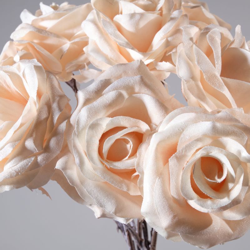 Τεχνητό Κλωνάρι Τριαντάφυλλο Παγωμένο Λευκό 45 εκ.